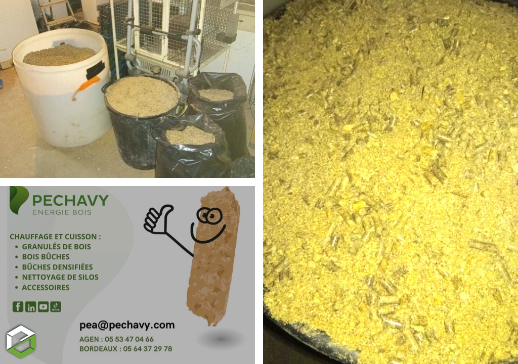 Récupération des fines et brisures de pellets suite à un nettoyage de silo ayant pris l'eau à Layrac (47) 