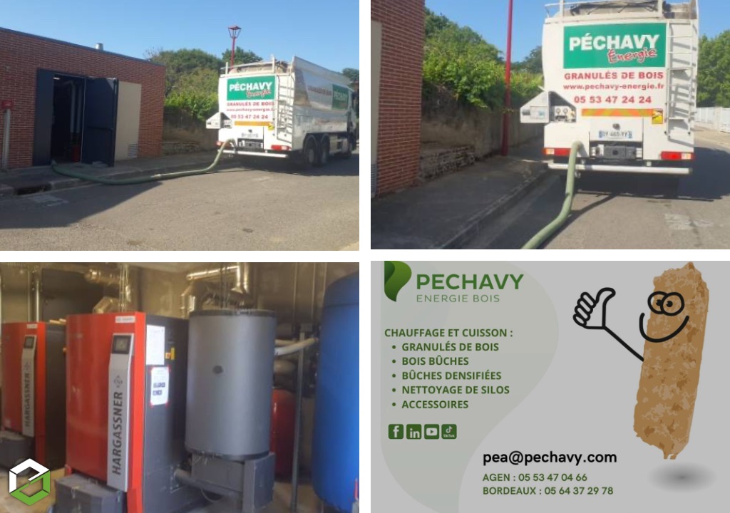 Haute-Garonne : une livraison de 15 tonnes de granulés Péchavy pour un réseau de chaleur communal qui alimente 8 bâtiments publics à Larra (31)