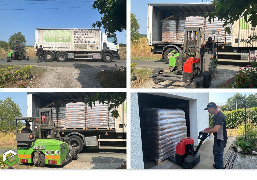 Consultez la chantier : du chauffage au fioul aux granulés de bois : une cliente satisfaite depuis 2022 grâce à notre livraison péchavy energie bois