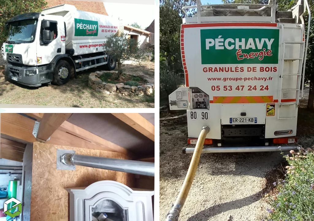 Livraison de granulés de bois en vrac pour chaudière Okofen - Chauffage aux granulés de bois