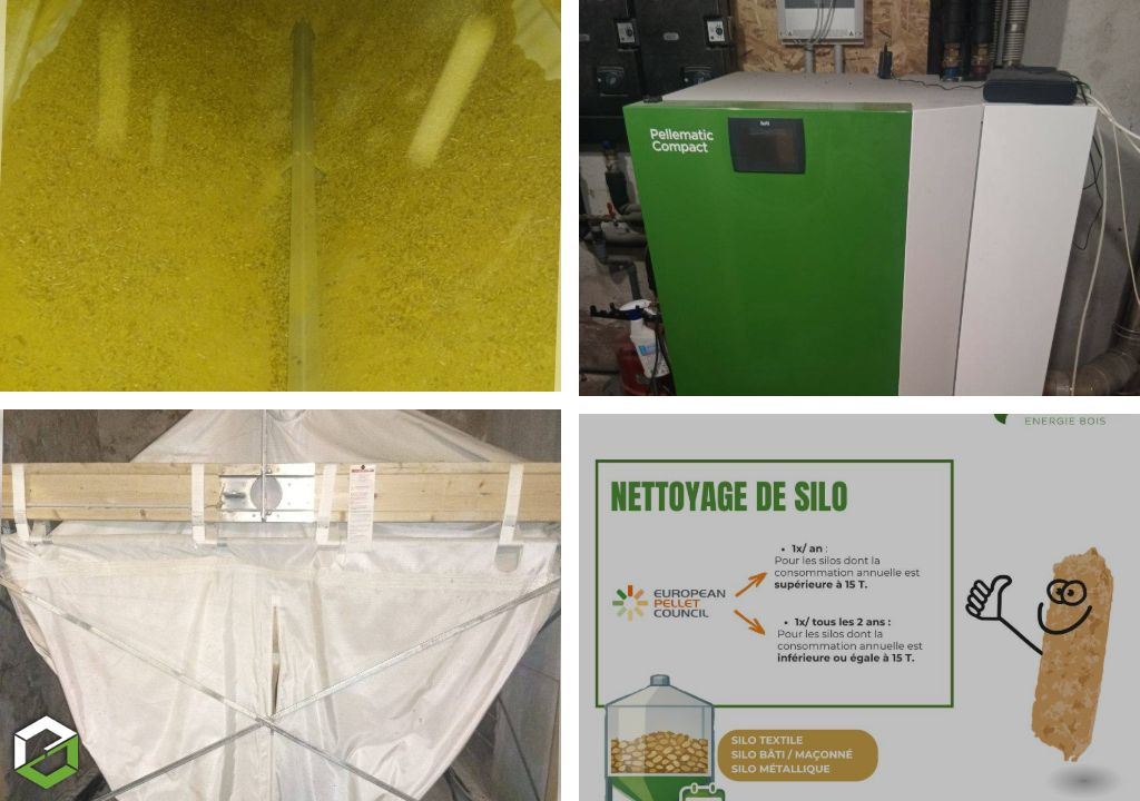Nettoyage silo - 350 kg de résidus retirés : le silo à granulés retrouve une seconde jeunesse 
