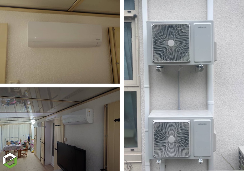Entreprise certifiée RGE QUALIPAC - Installation de deux climatisation PAC air/air ATLANTIC ZENKEO