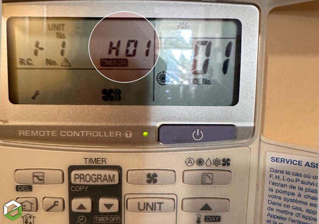 Erreur h1 sur pompe à chaleur Airpac