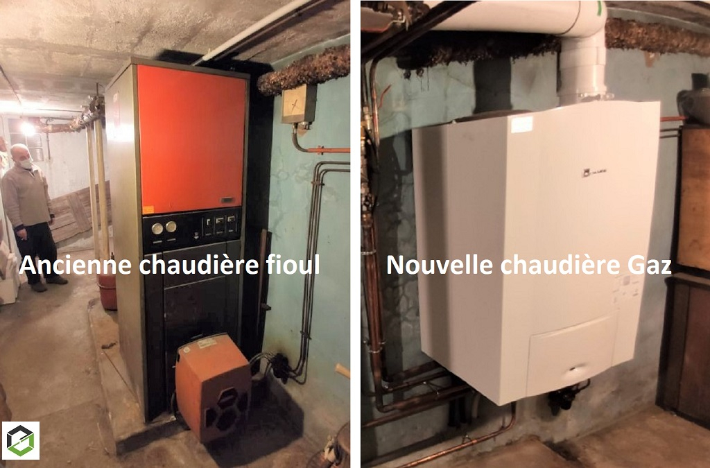 Consultez la chantier : remplacement chaudière fioul par une chaudière gaz condensation hautes performances