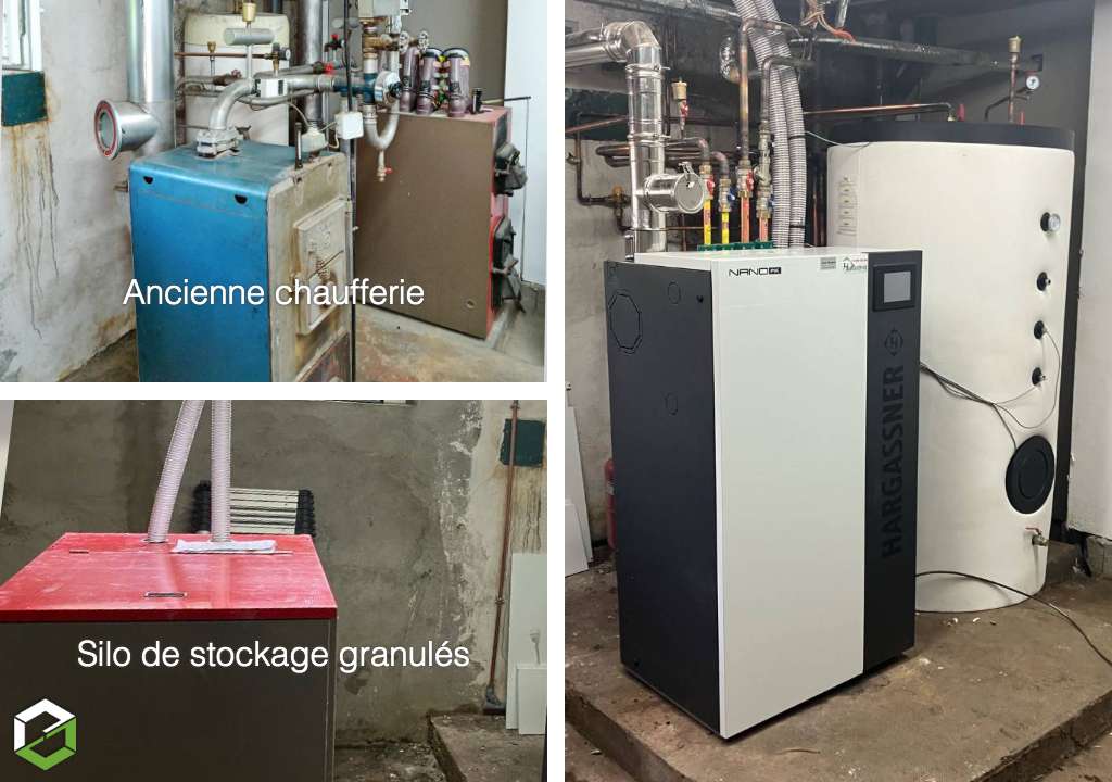 Remplacement d'une chaudière fioul par une chaudière à granulés de bois Hargassner Nano PK