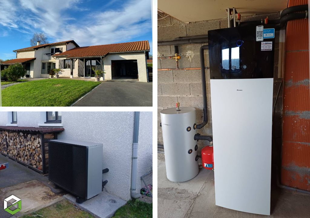 Consultez la chantier : remplacement d'une chaudière fioul par une pompe à chaleur air/eau daikin altherma 3 