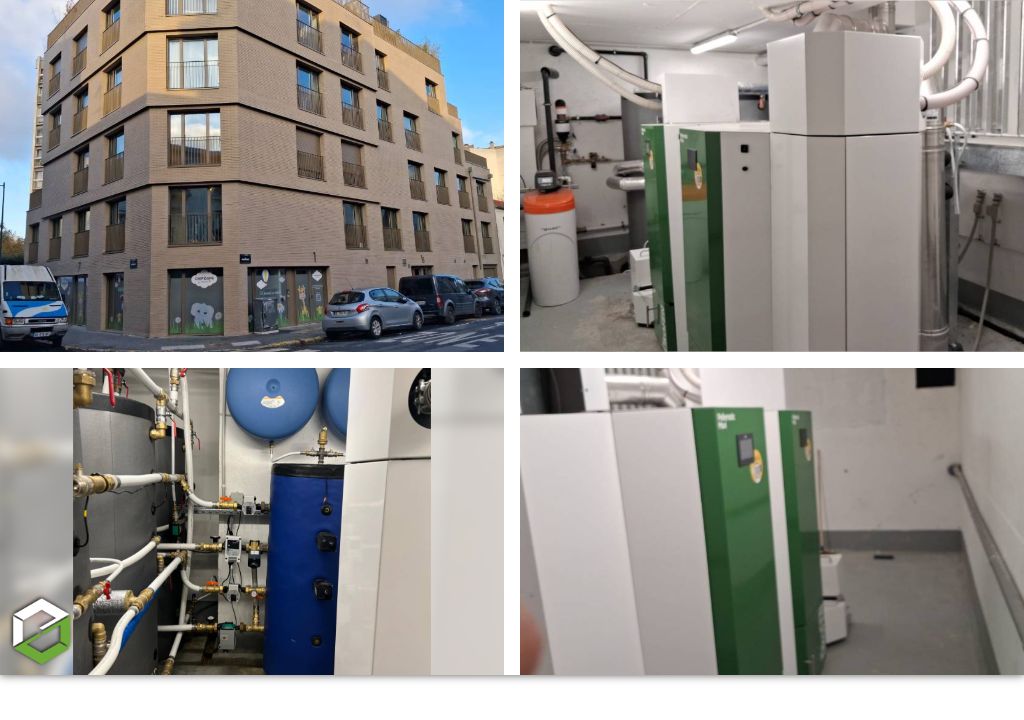 Consultez la chantier : chaufferie granulés bois cascade okofen condensation pour un immeuble