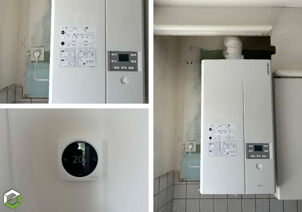 Consultez la chantier : installation d'une chaudière gaz murale à condensation atlantic - entreprise rge
