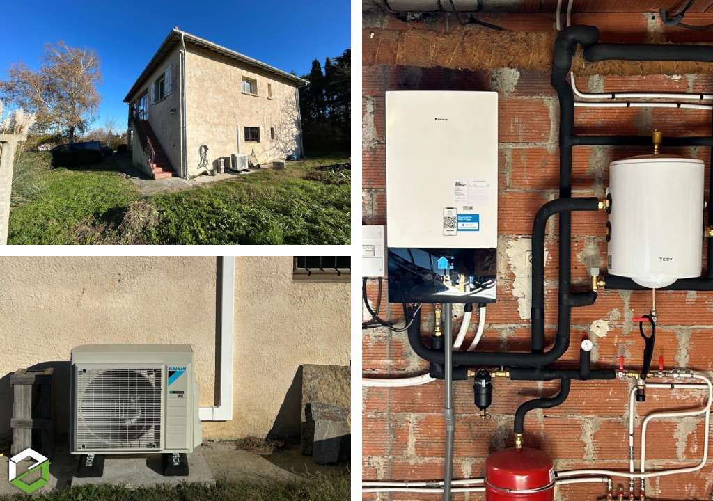 installation d'une pompe à chaleur air/eau  de marque daikin