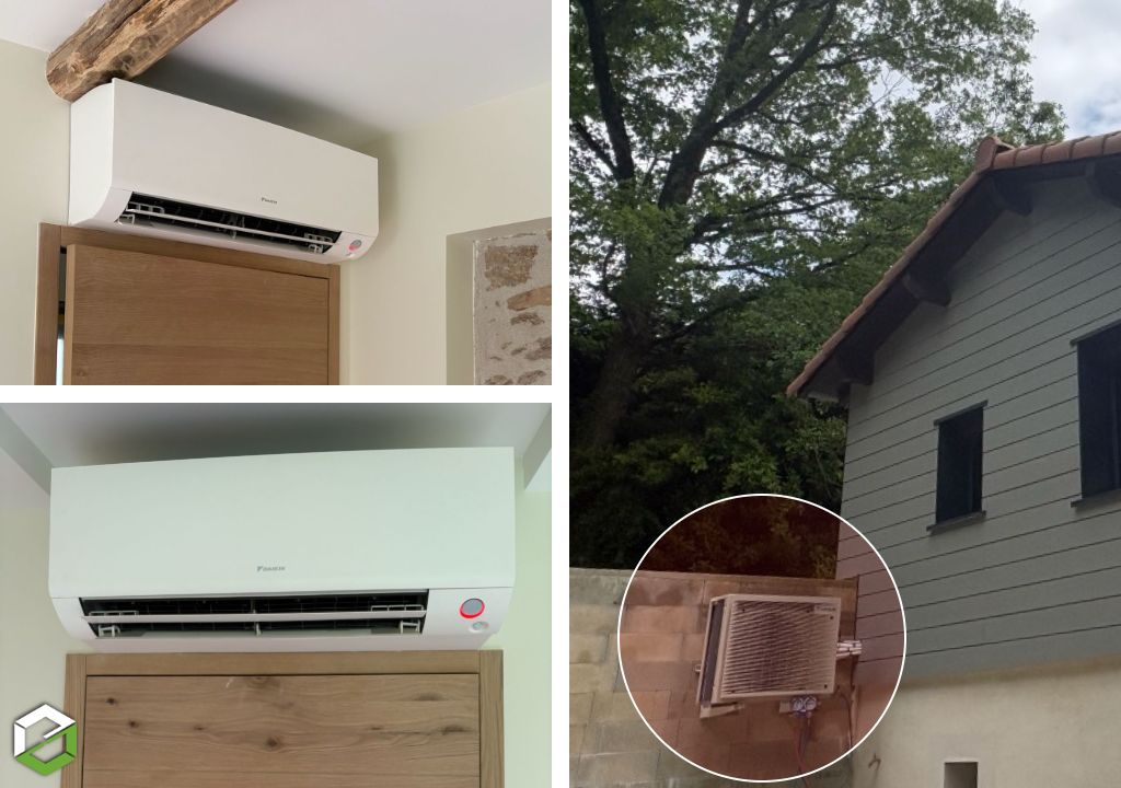 Consultez la chantier : installation d'une pompe à chaleur air air daikin perfera r32