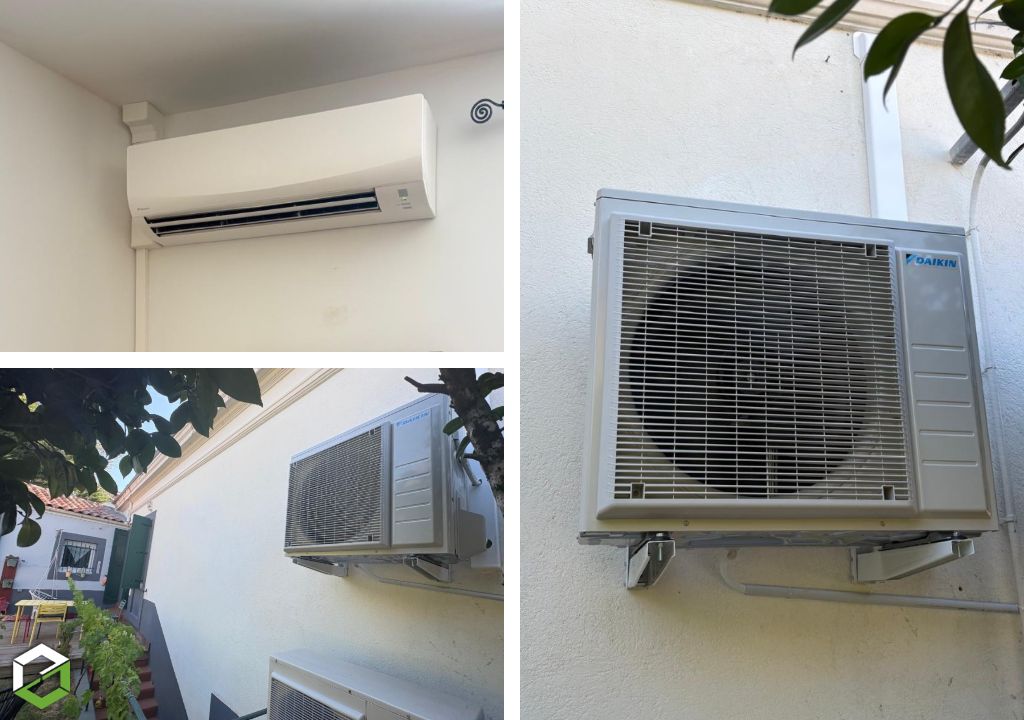 Installation D'une pompe à chaleur réversible A/A de marque DAIKIN modèle SENSIRA 6Kw 