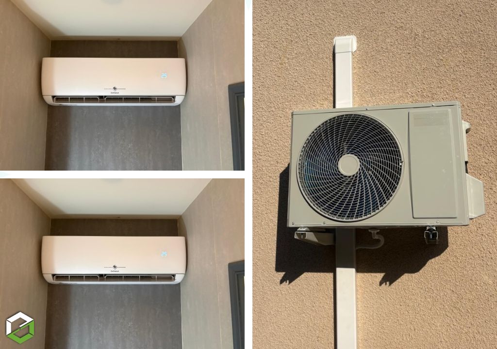 Installation d’une pompe à chaleur air/air réversible De Dietrich Modèle CLIMUP 