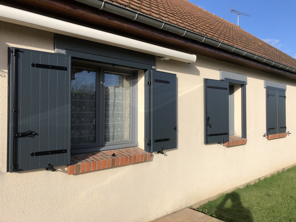 installation de volets battant alu sur cadre, yerville, 76
