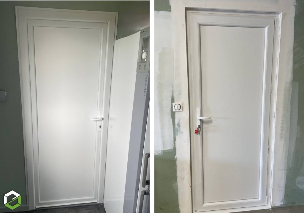 Pose porte de service PVC en dépose totale-Seine Maritime (76)
