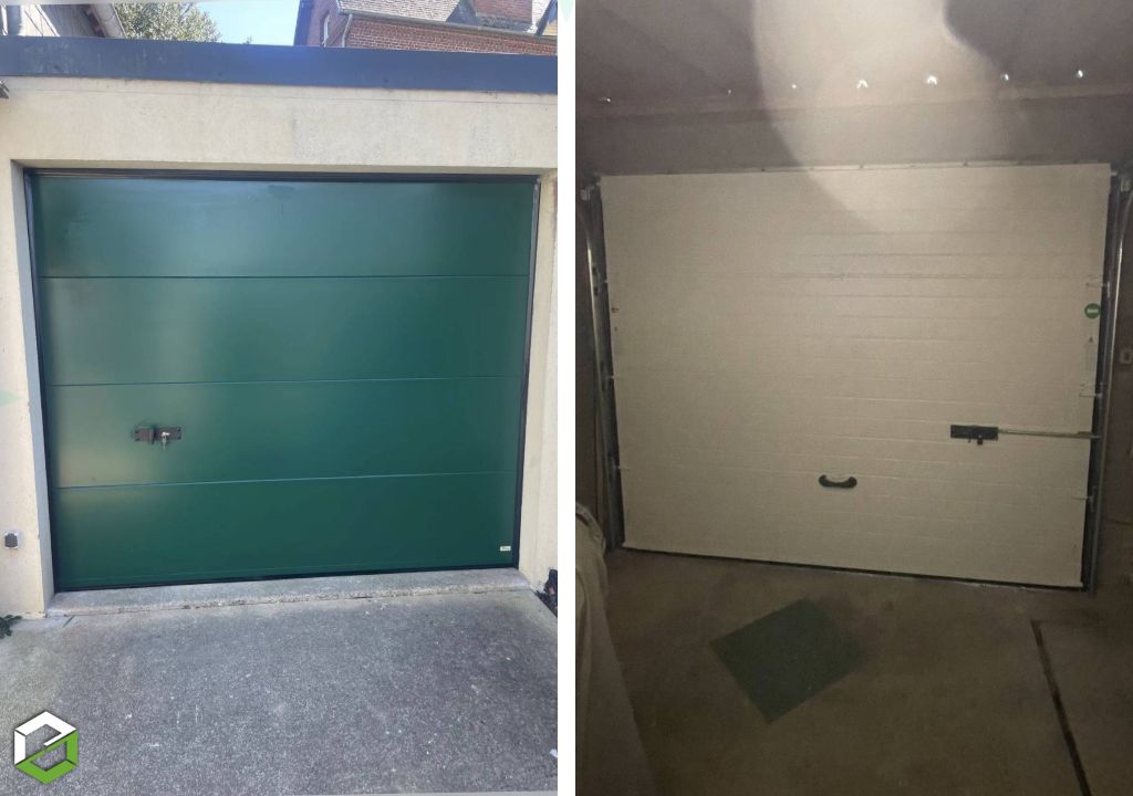 Installation d'une porte de garage sectionnelle verticale-Seine Maritime (76)