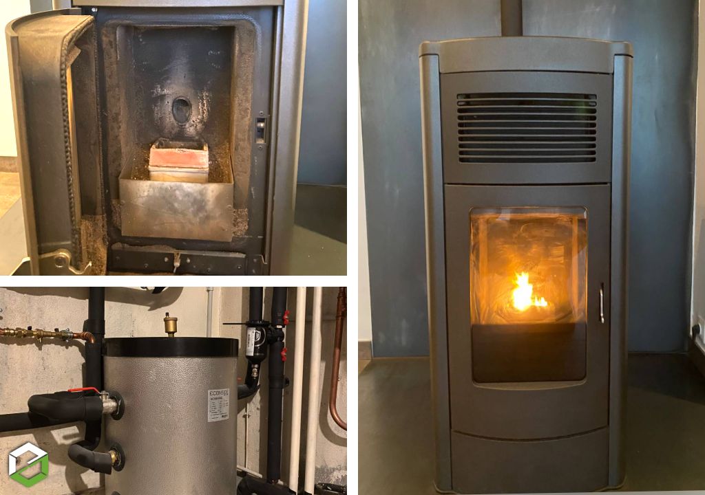 Entretien d'un poêle à granulés bouilleur couplé à une Pompe à Chaleur (PAC) Air/Eau