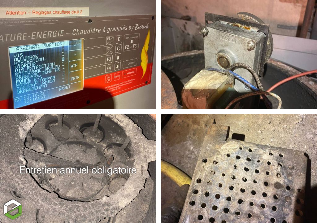 Consultez la chantier : dépannage du moteur vibreur/nettoyage sur chaudière biotech
