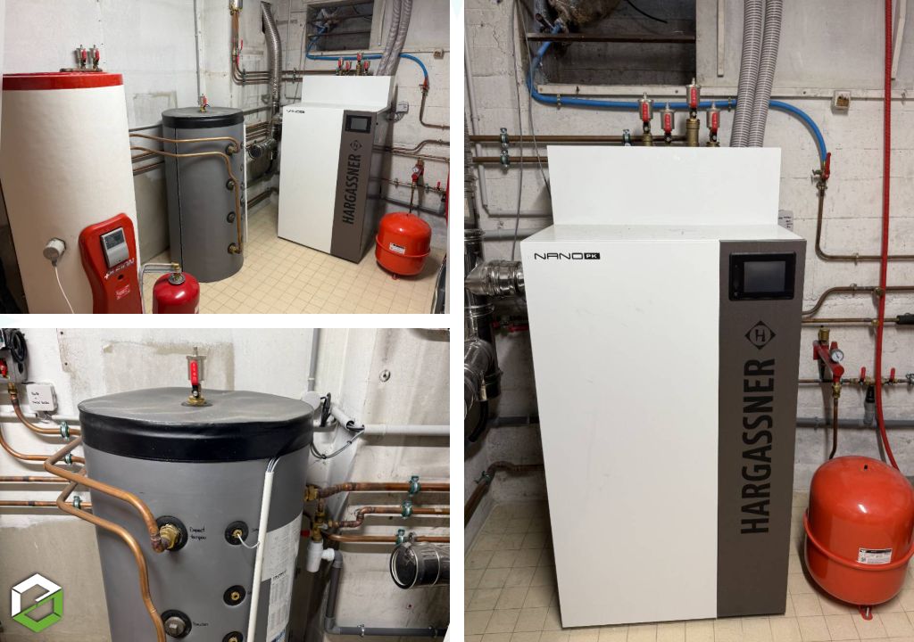 Remplacement d'une chaudière gaz par une chaudière à granulé de bois Hargassner, dans le cadre d'une rénovation globale-Rhône (69)