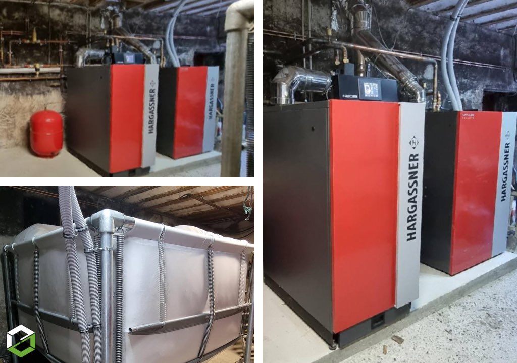 Installation d'une chaudière Hargassner Kombi Neo HV40 et Nano PK32 - Qualibois RGE
