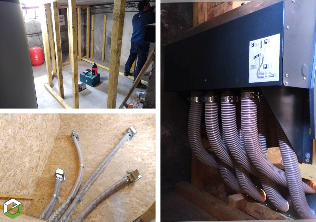 Construction sur mesure d'un silo pour une chaudière à granulés Froling