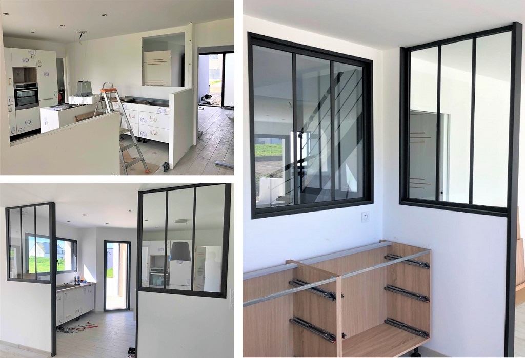 Consultez la chantier : pose d'une verrière aluminium.