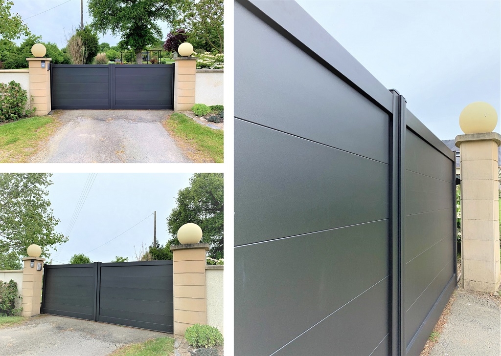 Pose d'un portail en aluminium