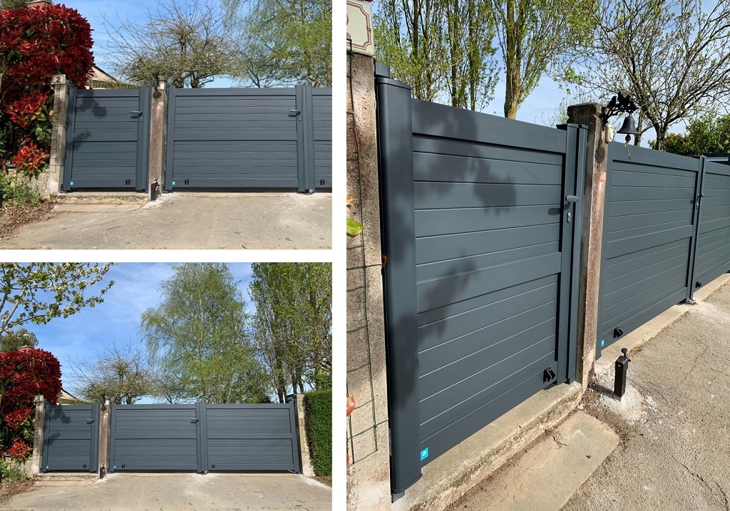 Pose d'un portail en aluminium