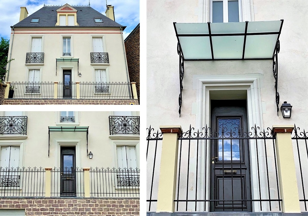 Consultez la chantier : pose d'une porte et d'une marquise.