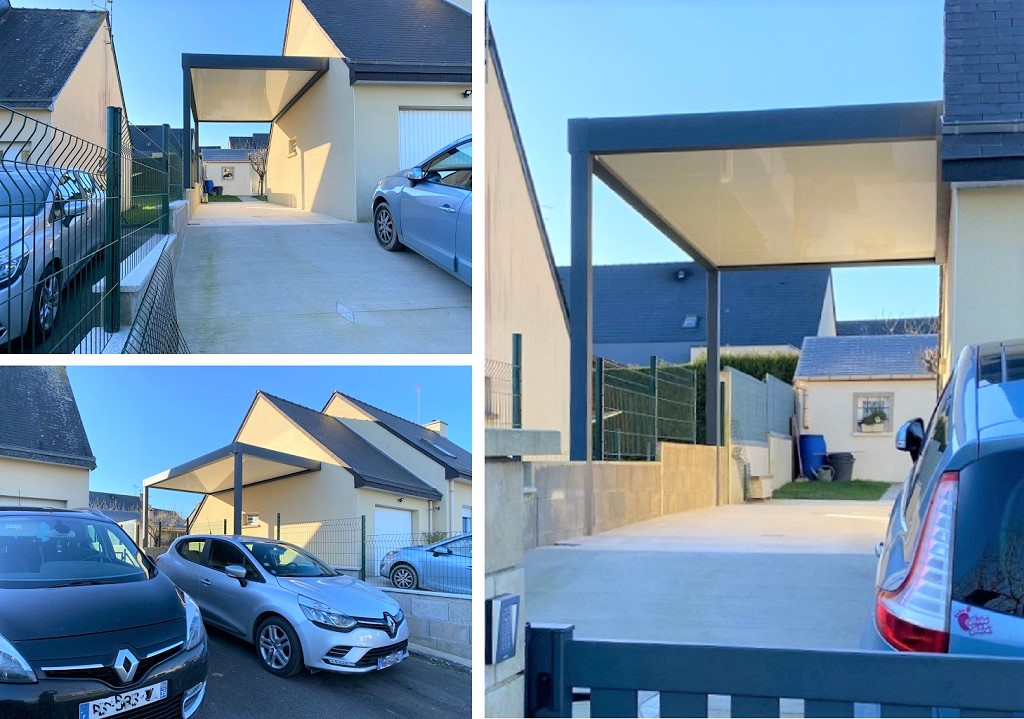 Consultez la chantier : pose d'un carport en aluminium de chez distral