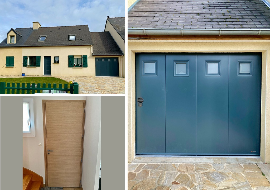 Consultez la chantier : pose d'un porte d'entrée et d'une porte de garage