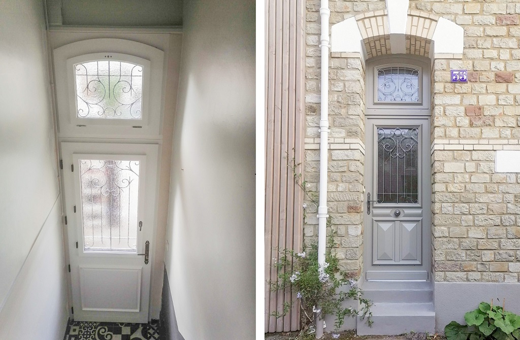 Consultez la chantier : pose d'une porte d'entrée en bois