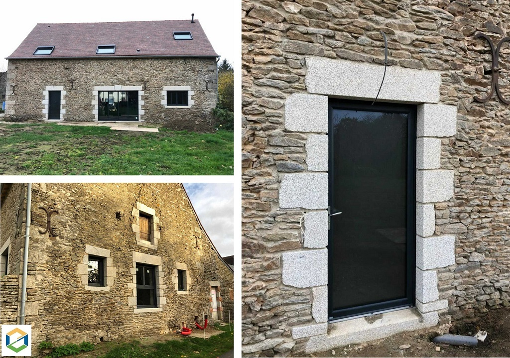 rénovation des menuiseries (fenêtres et porte d'entrée)