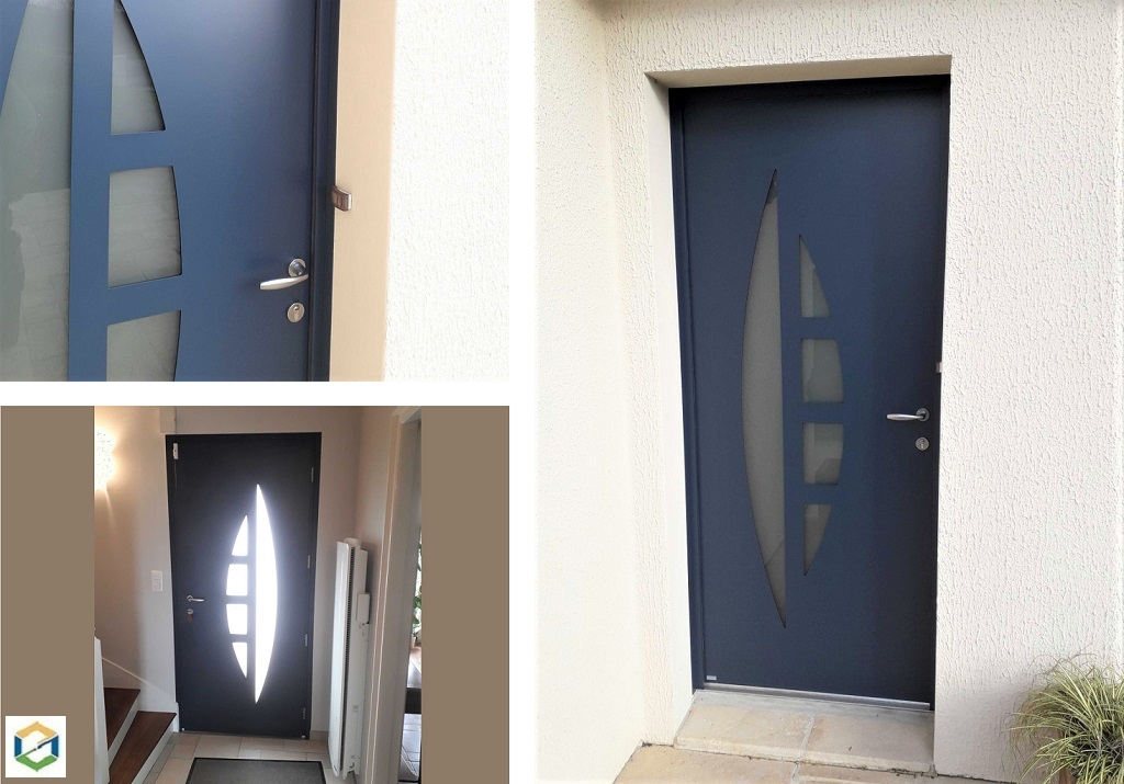 Consultez la chantier : pose d'une porte d'entrée en aluminium