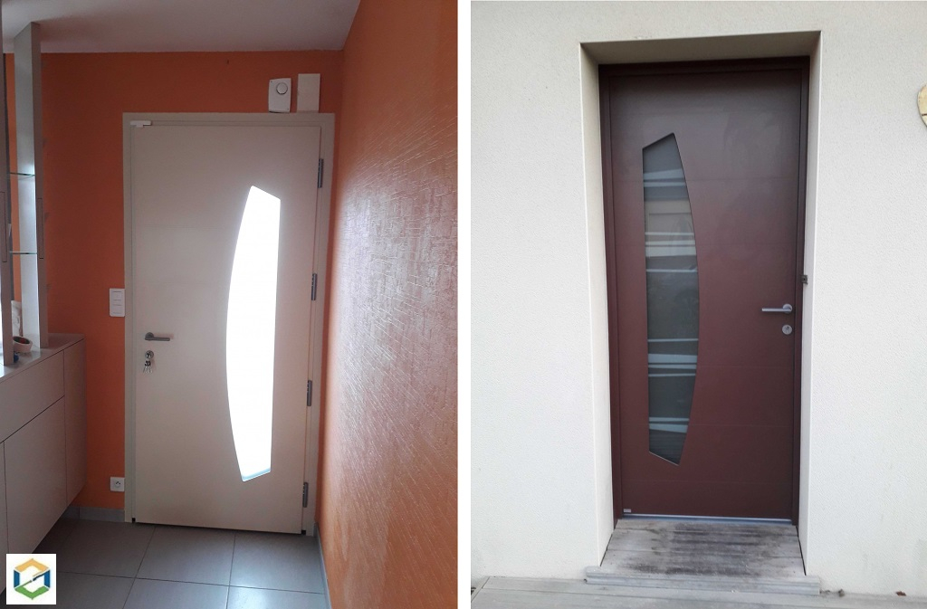 Consultez la chantier : installation d'une porte d'entrée en aluminium