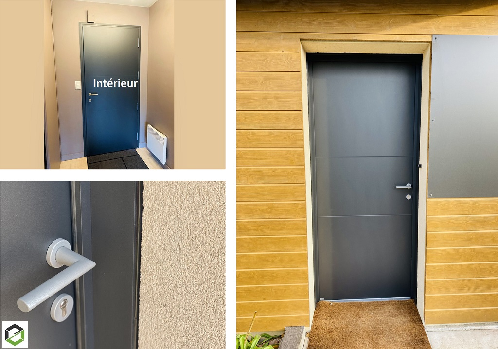 installation d'une porte d'entrée en aluminium