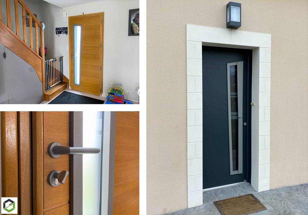 Consultez la chantier : pose d'une porte d'entrée mixte