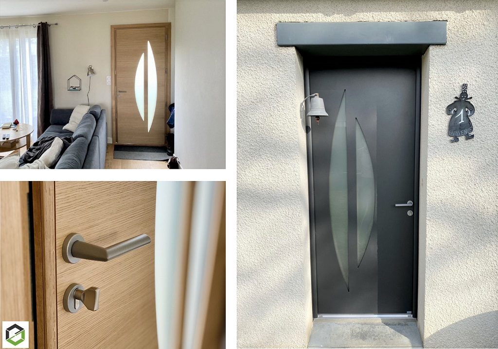 pose d'une porte d'entrée mixte