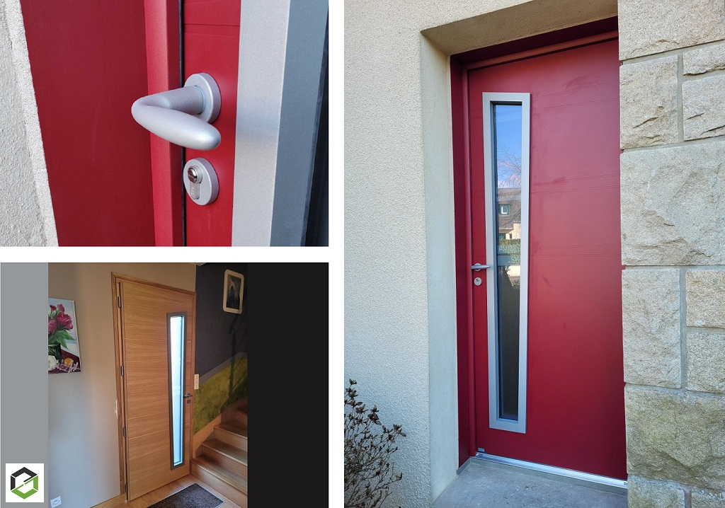 installation d'une porte d'entrée mixte