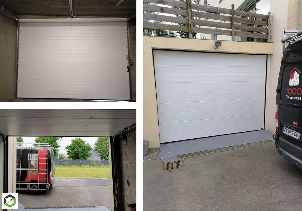 pose d'une porte de garage plafond