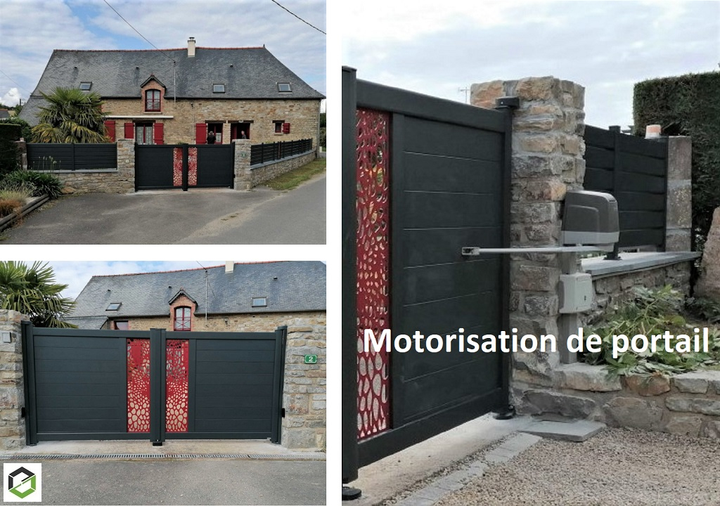 pose d'un portail et d'une clôture en aluminium