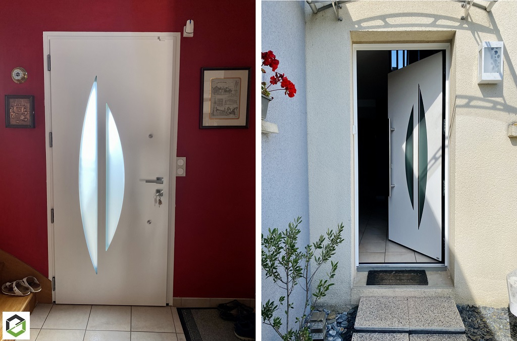 Consultez la chantier : menuisier rge - pose porte d'entrée en aluminium 