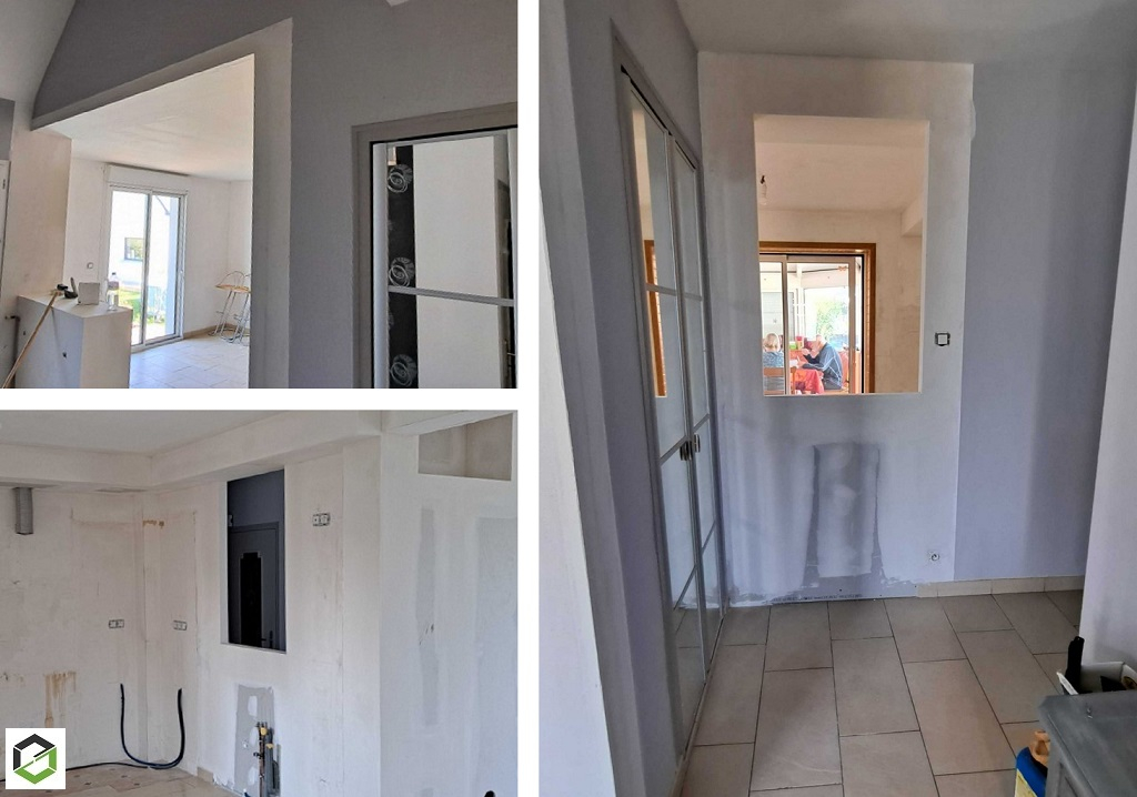 Création de cloison et installation d'une verrière 