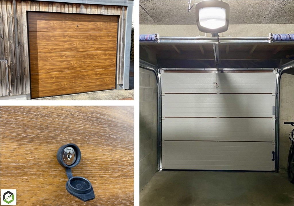 Consultez la chantier : pose de porte de garage sectionnelle plafond - menuisier rge