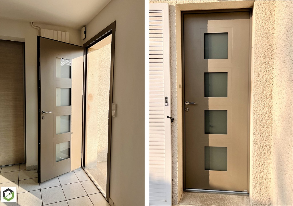Pose d'une porte d'entrée et d'un portillon