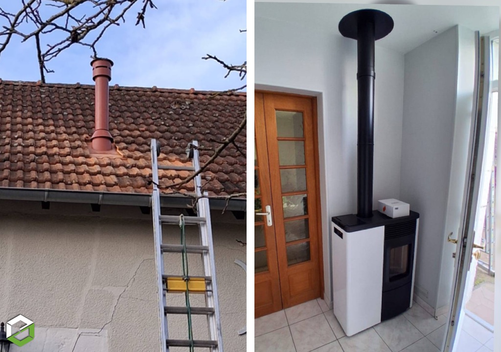 Installation d'un poêle à granulé Nobis N70 SLIM