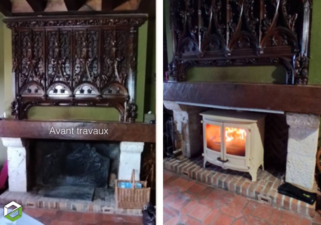 Installation d'un poêle à bois Charnwood Island III