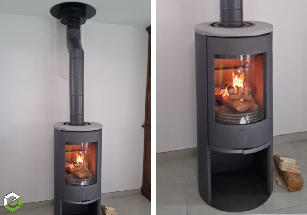 Installation d'un poêle à bois Contura 