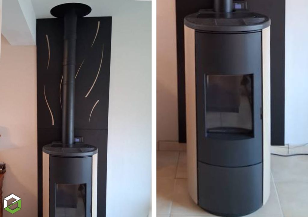 Installation d'un poêle à granulé Nobis A8 Round Steel