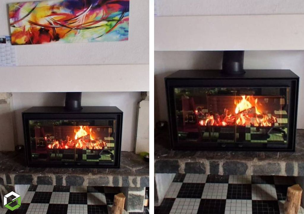 Installation d'un poêle à bois Fondis Modbox