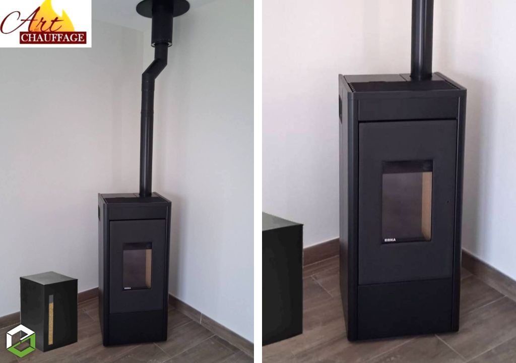 Installation d'un poêle à granulé Rika